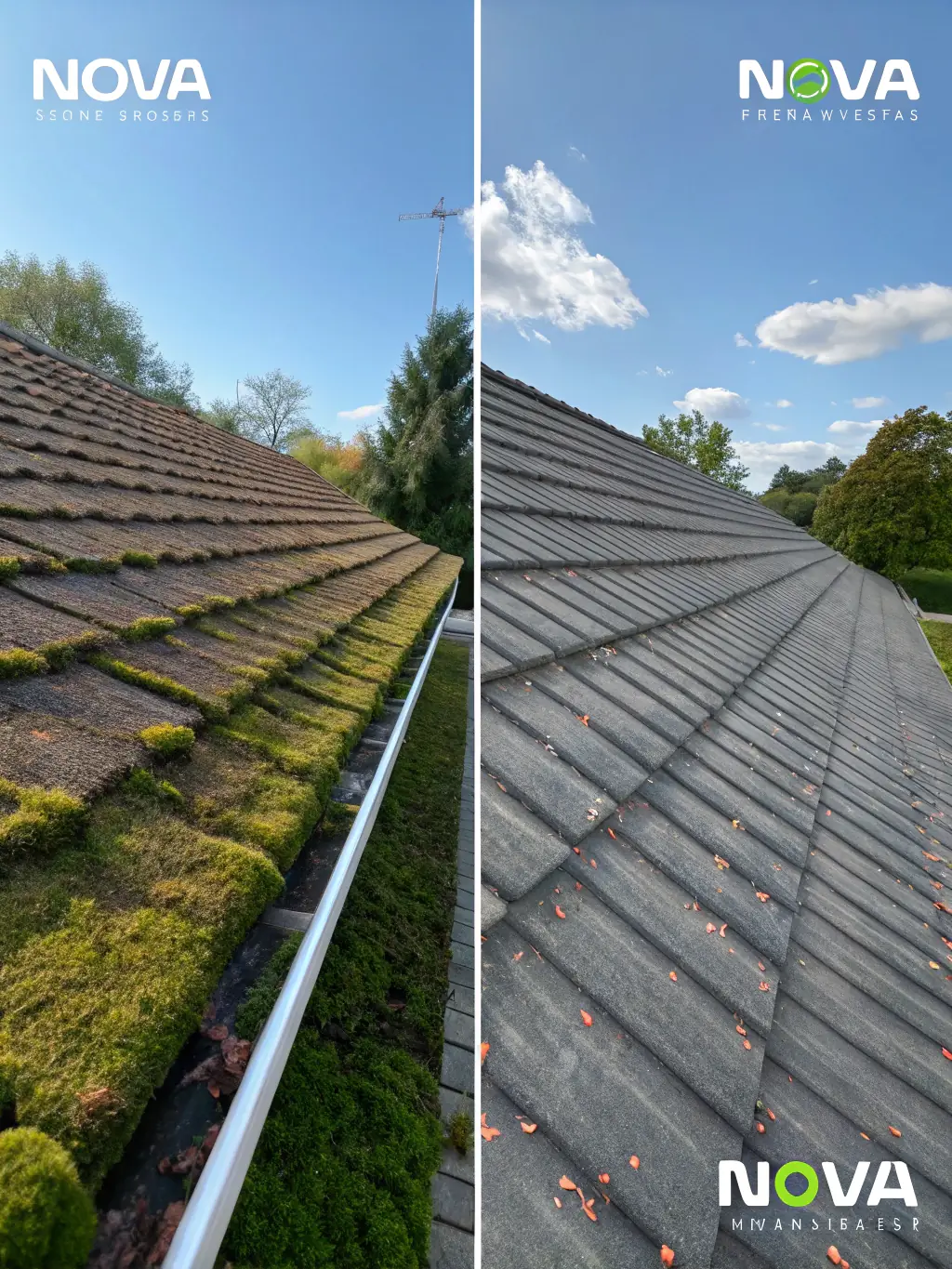 A clean, moss-free roof with vibrant shingles, showcasing the effectiveness of Sasquatch Softwash & Property Detailing's demossing service in Nanaimo, BC.